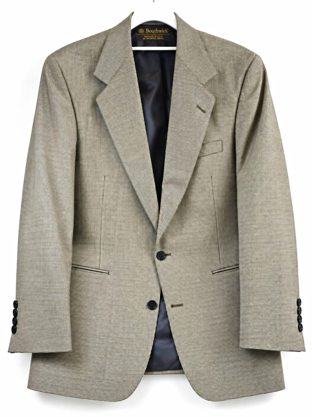 Southwick Men's Gray Check Two-Button Single-Breasted Blazer Jacket L